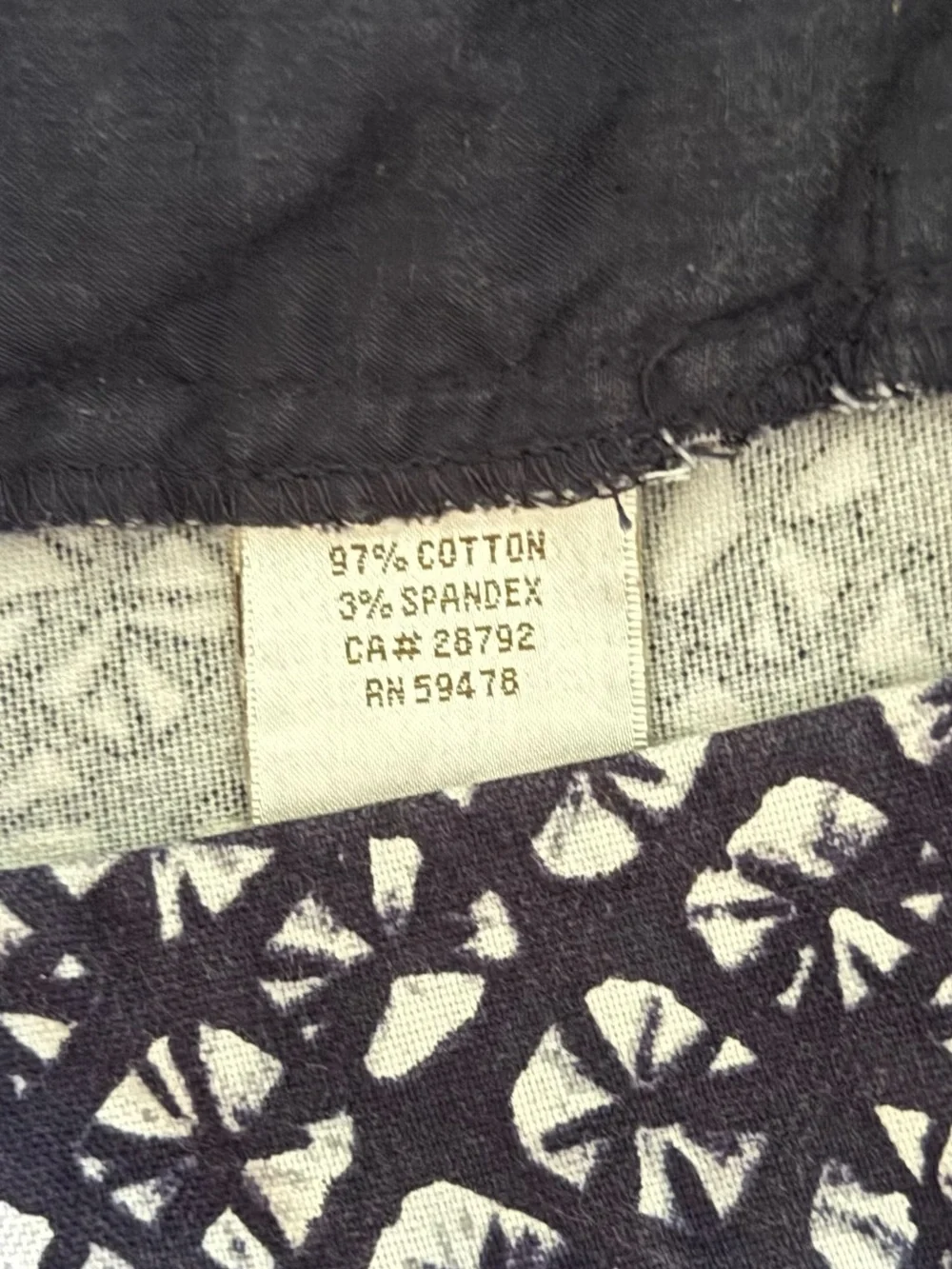 Kenar Navy Blue & White Geometric Ikat Chino Shorts - Size 2